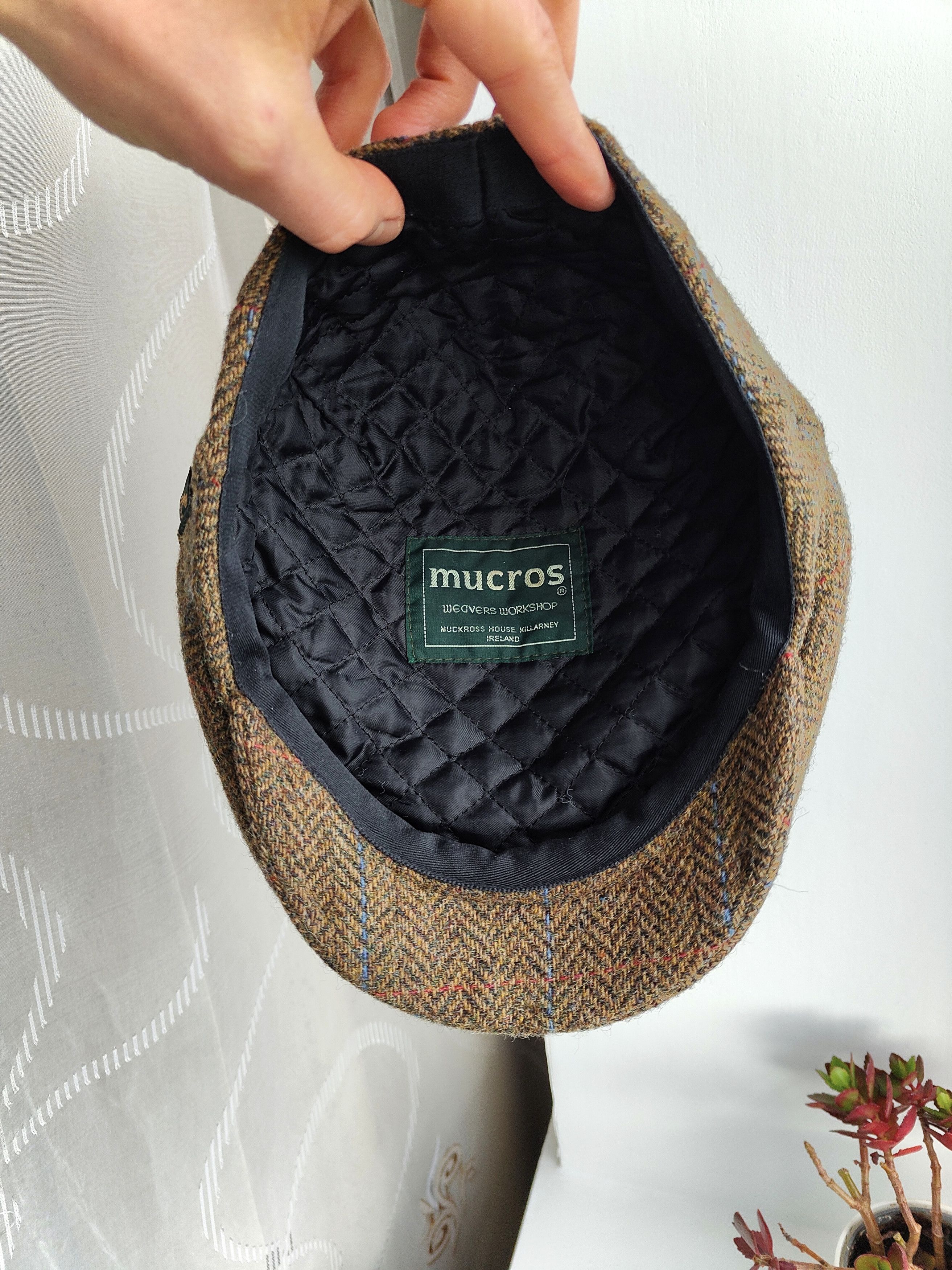 Harris Tweed Woolen Flat Cap Mucros Ireland Cartouche Newsboy Baker Boy Size ONE SIZE - 5 Thumbnail