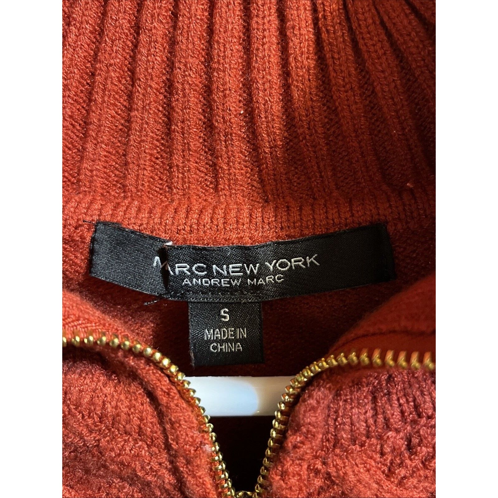 Andrew Marc Andrew Marc New York Women’s S Zip Cowl Neck Sweater Orange Size S / US 4 / IT 40 - 3 Thumbnail