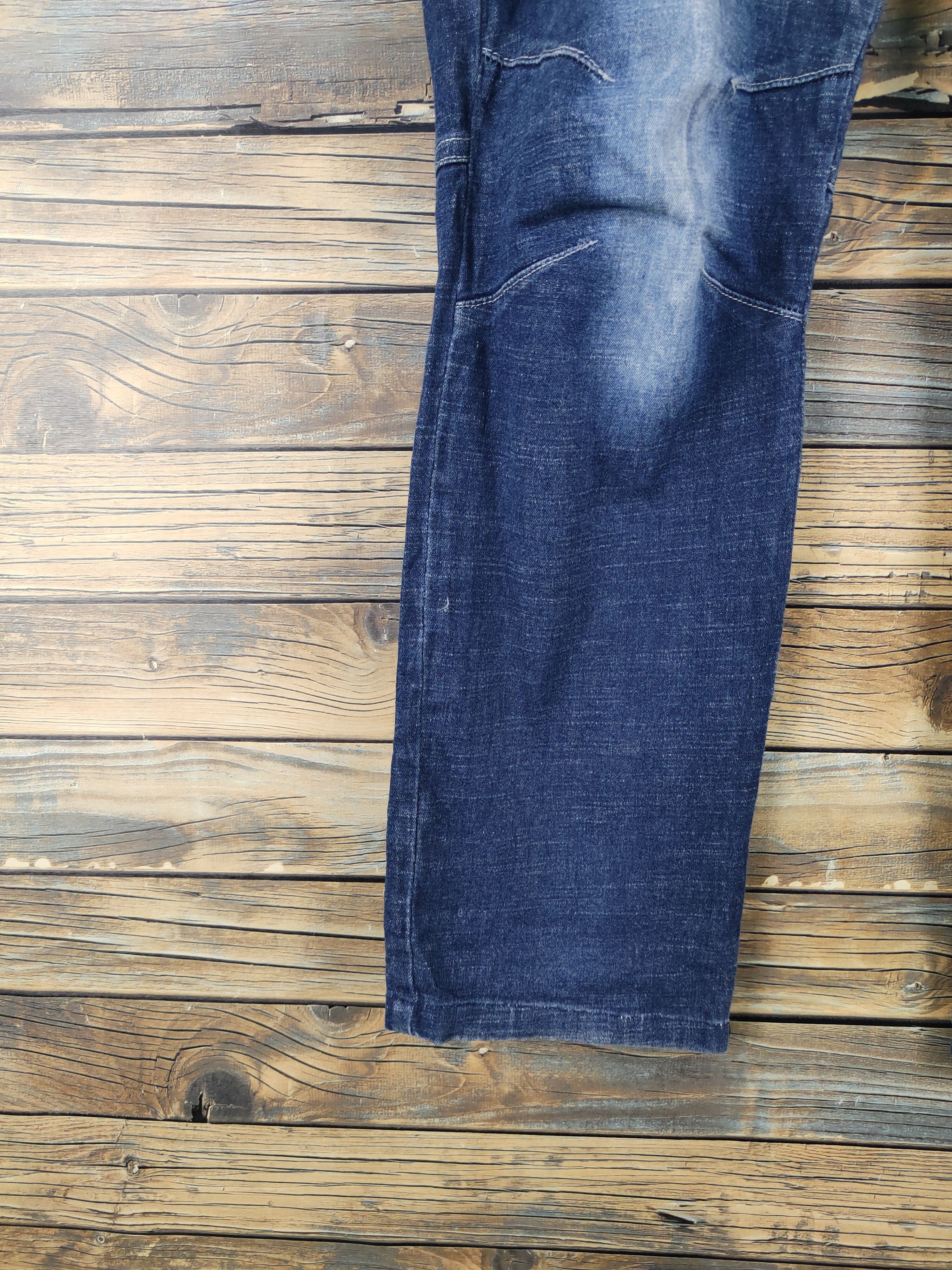 Japanese Brand FieldCore Dark Blue Distressed Ripped Soft Jeans #W2088 Size US 33 - 4 Thumbnail