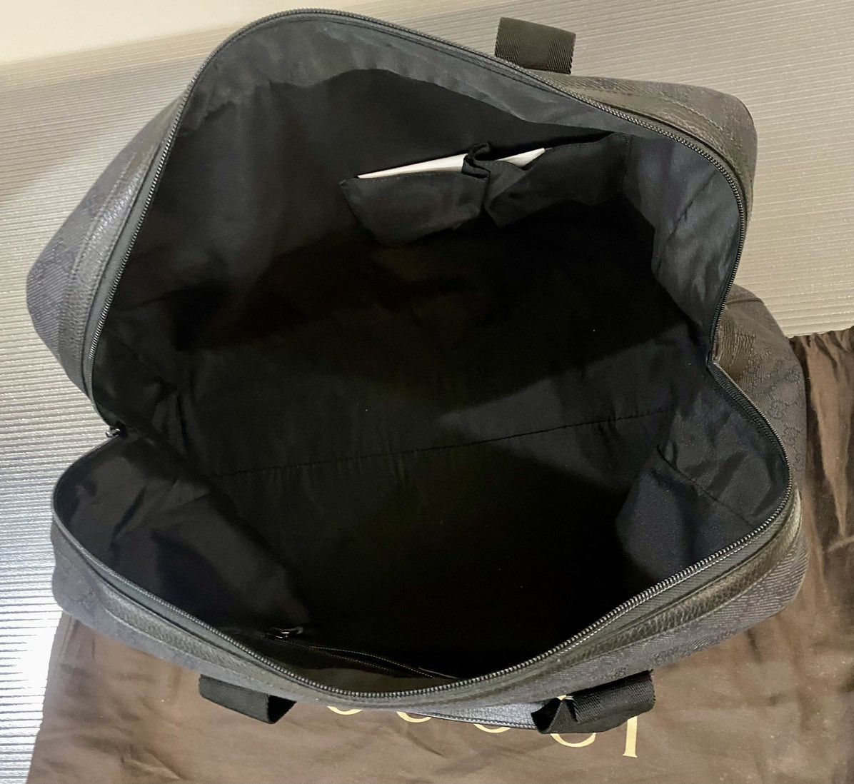 Gucci Gucci 🇮🇹 Nero GG kanvas/leather carry all bowler unisex NEW Size ONE SIZE - 13 Thumbnail