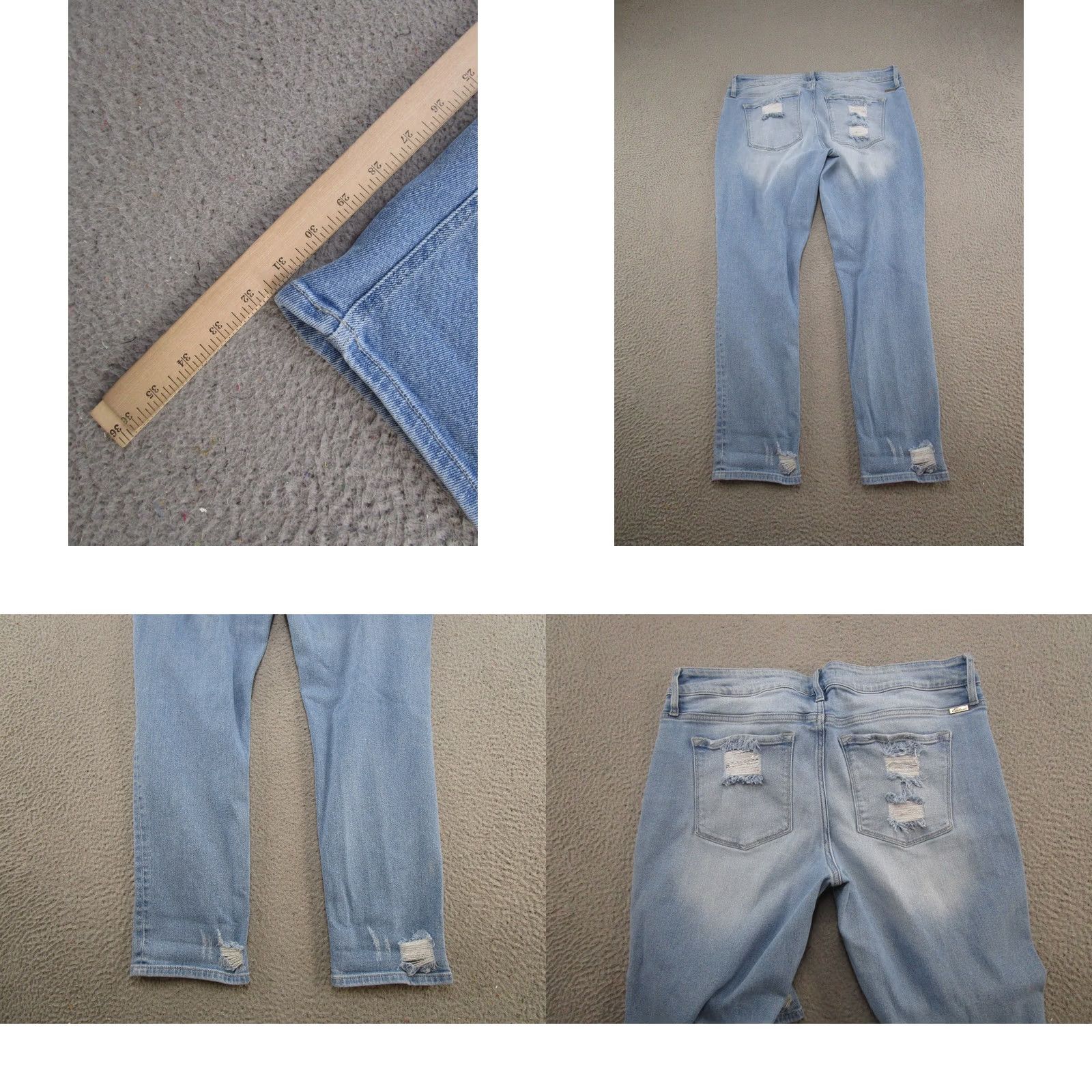 Vintage KanCan Jeans Distressed Straight Denim Blue 5-Pocket Plus 18 Medium Wash Womens Shoes? Size 40" / US 18 - 9 Thumbnail