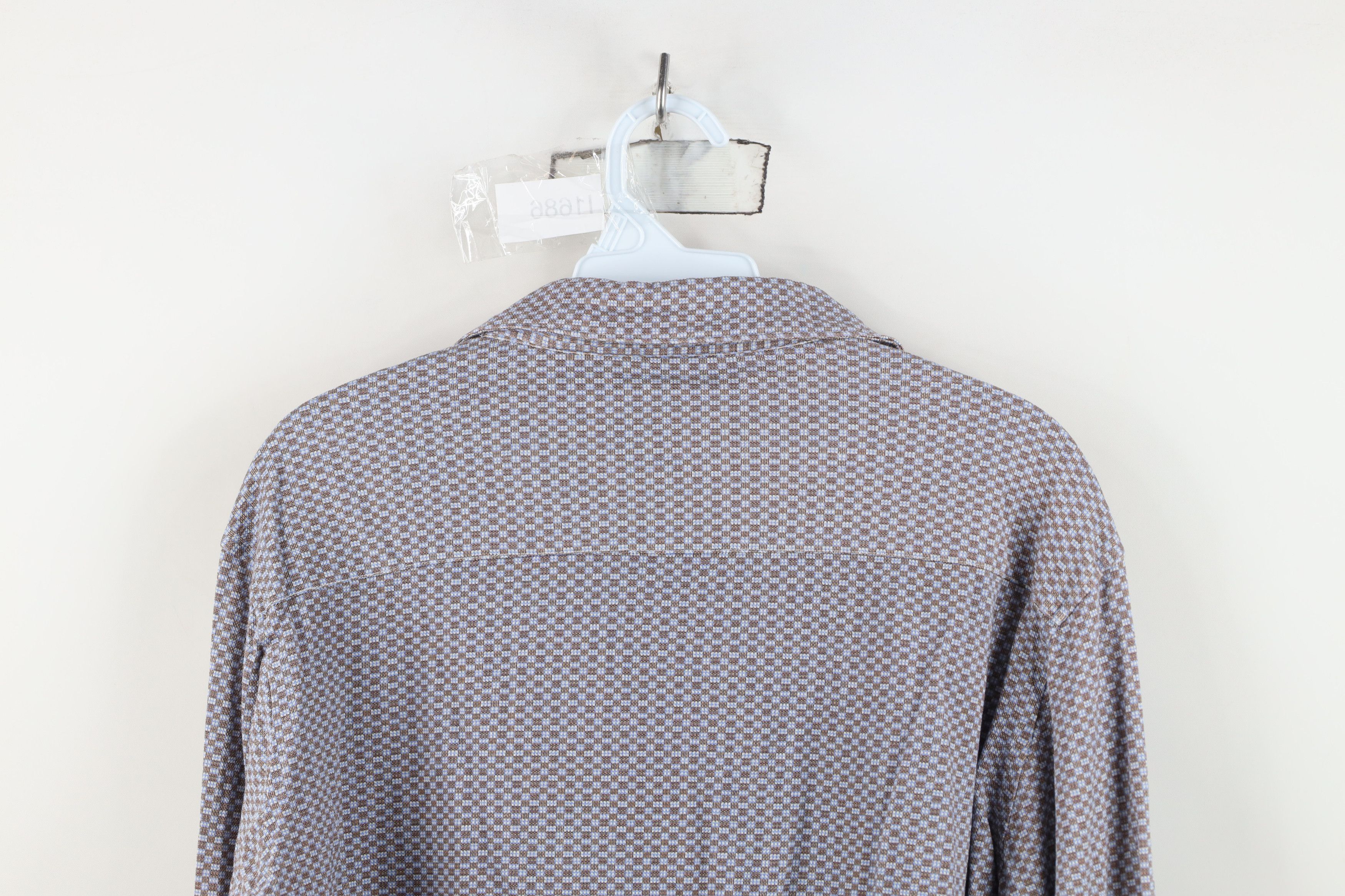 Vintage Bugatchi Uomo Checkered Knit Collared Button Shirt Cotton Size US M / EU 48-50 / 2 - 13 Thumbnail