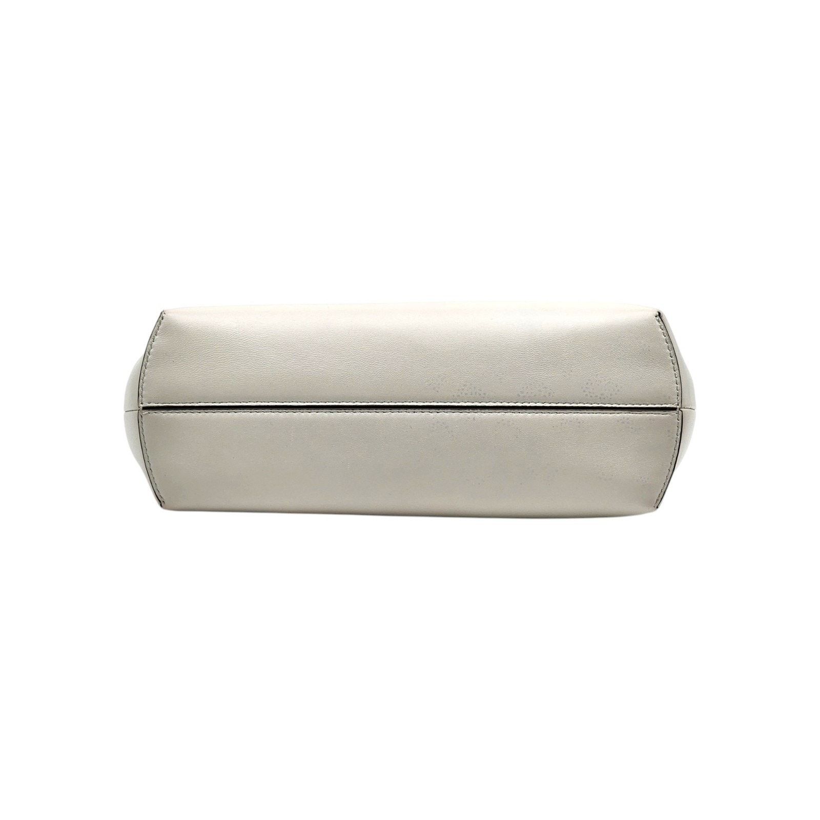 Fendi First Small White Leather Clutch Bag with Python Trim Size ONE SIZE - 4 Thumbnail