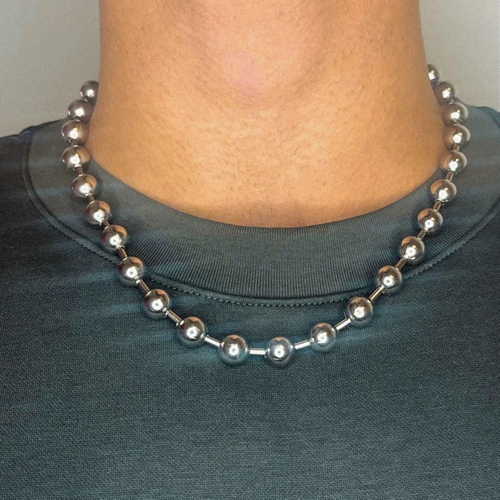 Jewelry × Vintage Grunge Y2K 10mm Ball Chain Choker (45cm) Size ONE SIZE - 1 Thumbnail