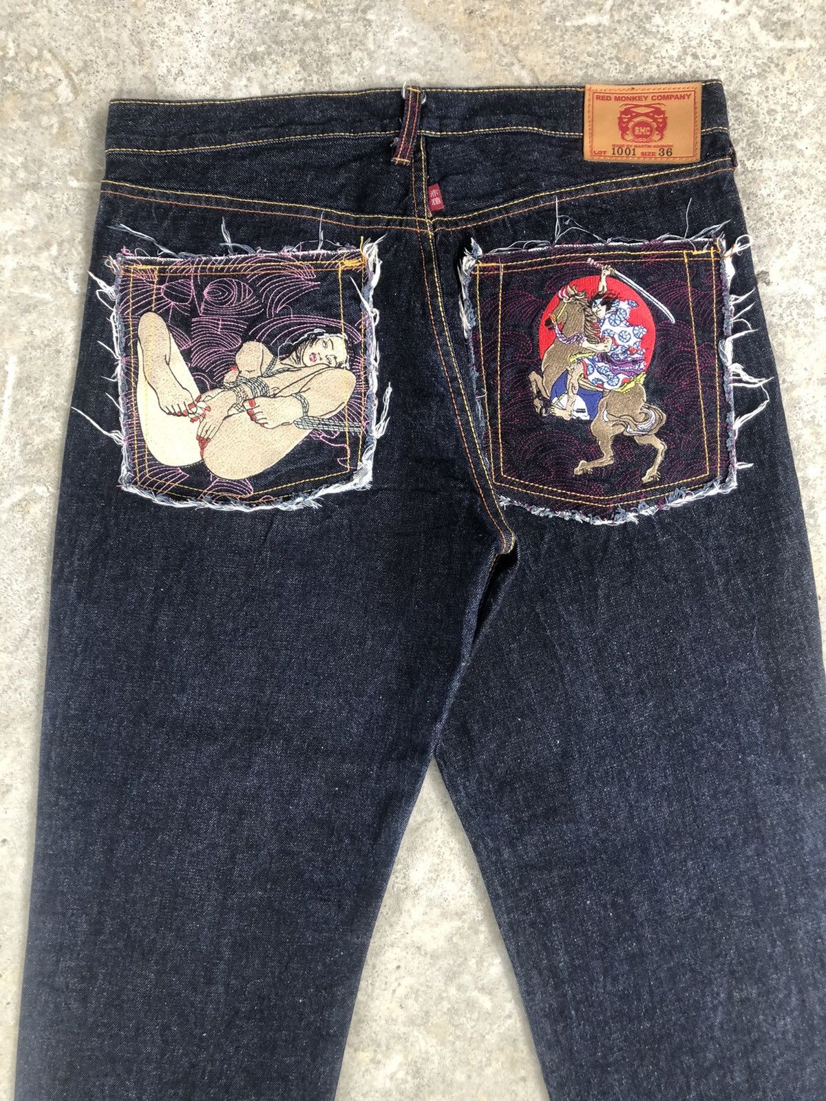 RMC Jeans Red Monkey Company Embroidered Naked Size US 36 / EU 52 - 3 Thumbnail