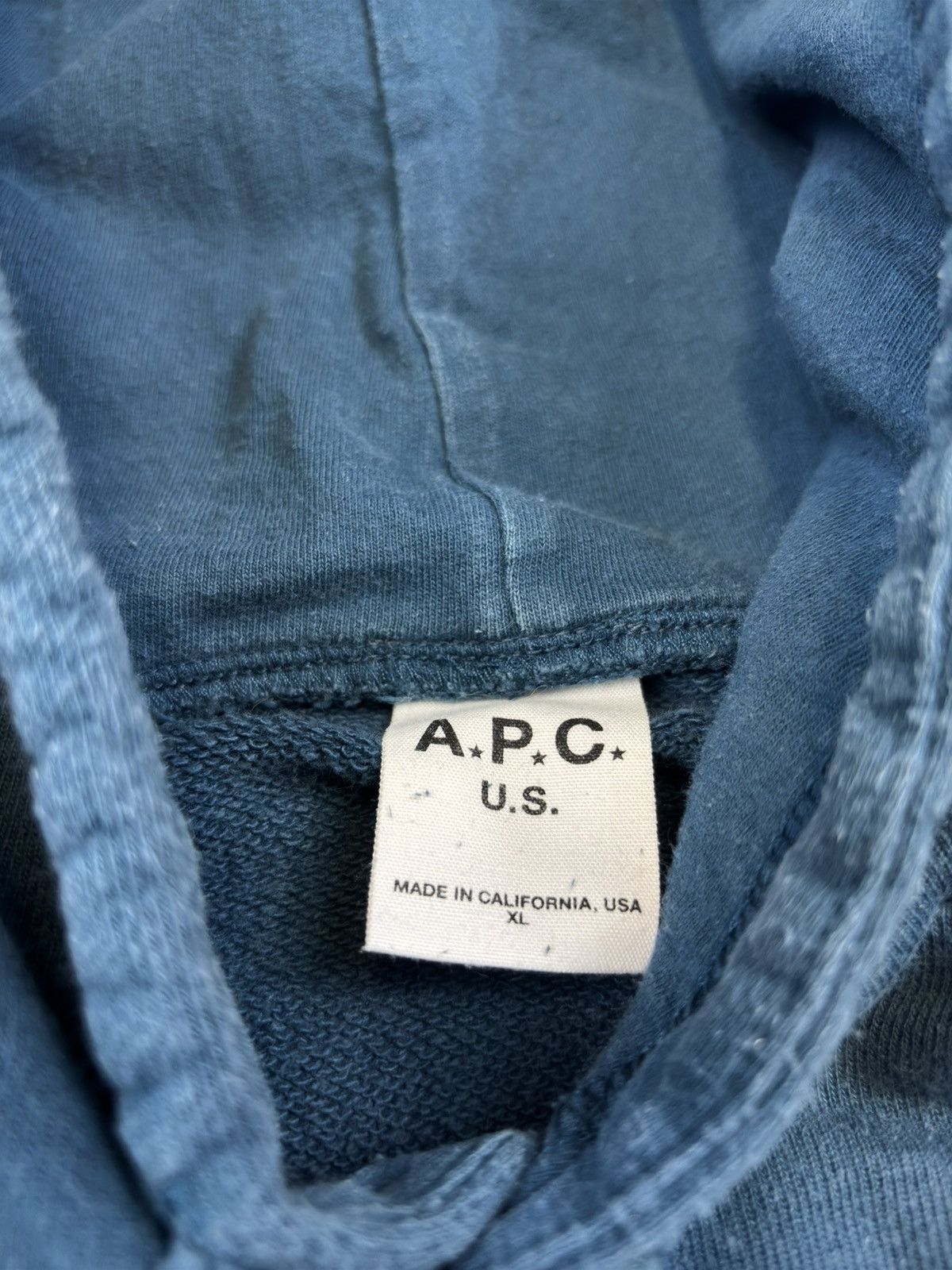 A.P.C. × Vintage Vintage A.P.C US Logo Hoodie Blue Designer Archive Luxury Size US XL / EU 56 / 4 - 4 Thumbnail