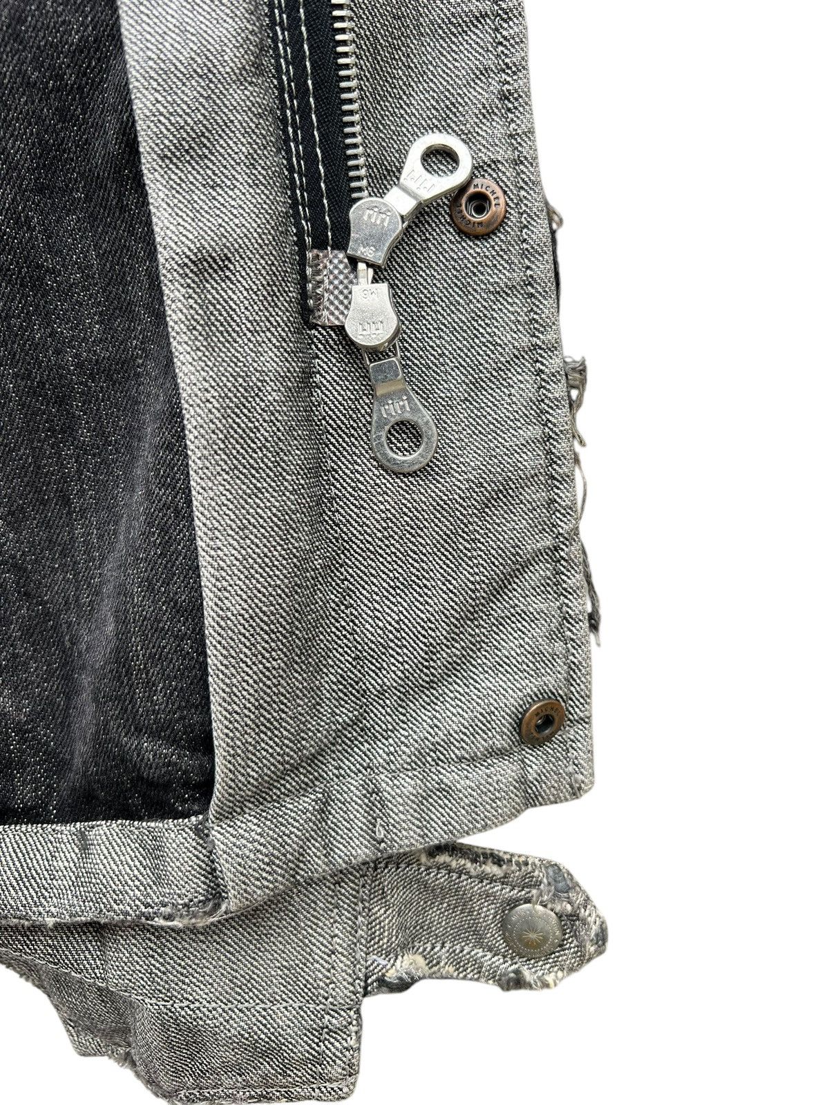 FranCisT MOR.K.S Francist Mor.K.S M65 Distressed Silver Goth Denim Jacket Size US S / EU 44-46 / 1 - 18 Thumbnail