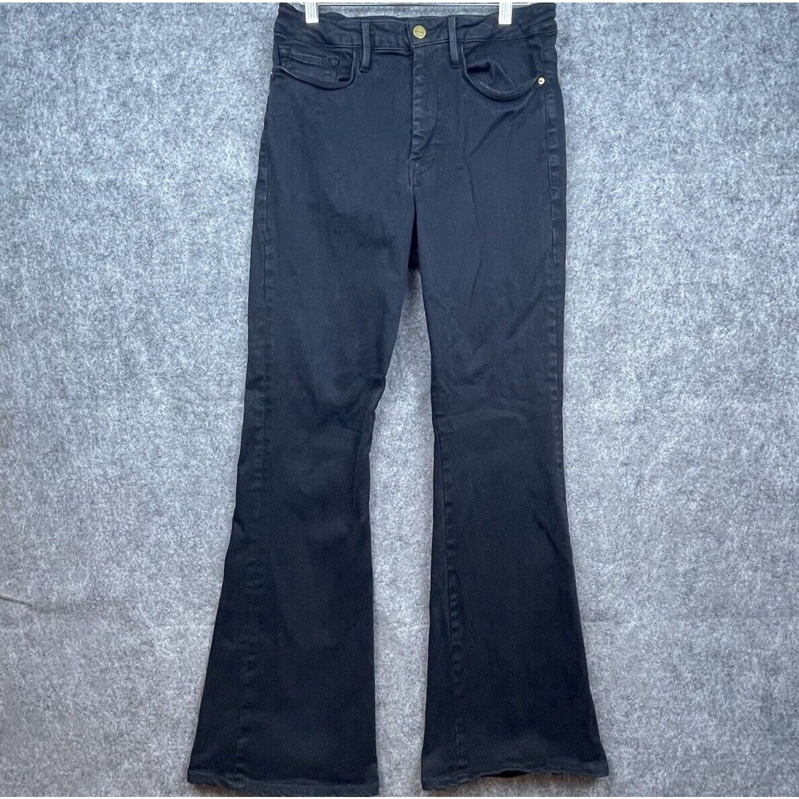 Frame Frame Denim Jeans Womens 2 Black Le One Flare Boho Hippie Size 26" / US 2 / IT 38 - 1 Thumbnail