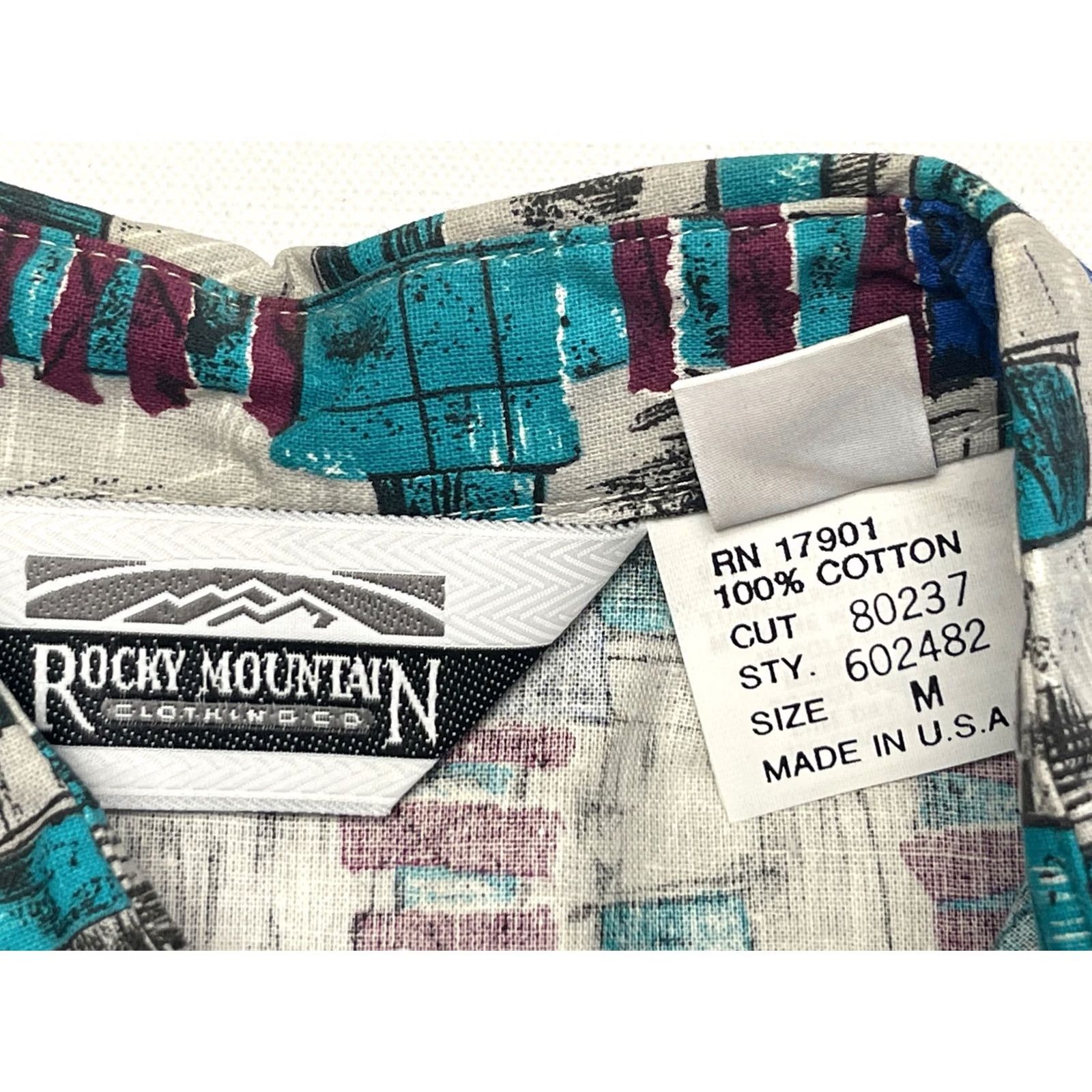 Vintage VINTAGE Rocky Mountain Clothing Co Western Shirt Mens Size M Aztec 80s Button Up Size US M / EU 48-50 / 2 - 3 Thumbnail