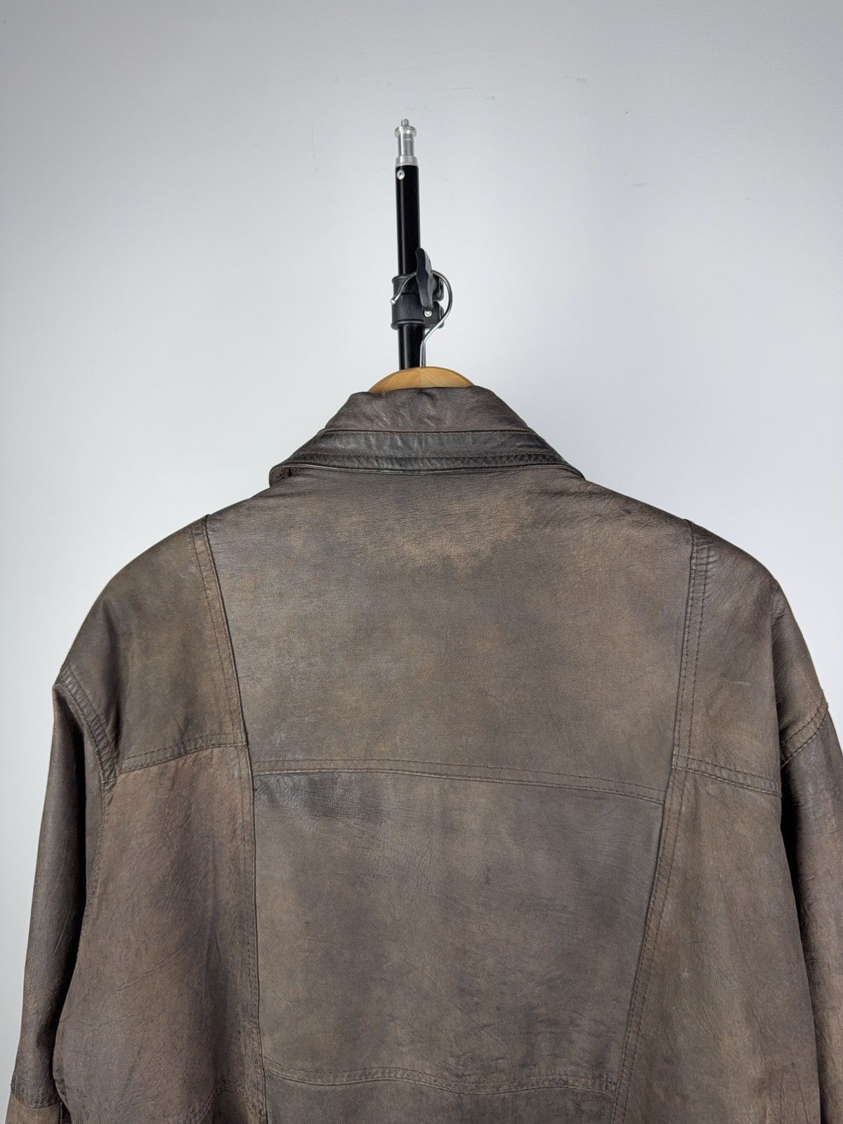 Leather Vintage Genuine Leather MOTO Bomber Jacket Rock Punk Rick Size US L / EU 52-54 / 3 - 10 Thumbnail