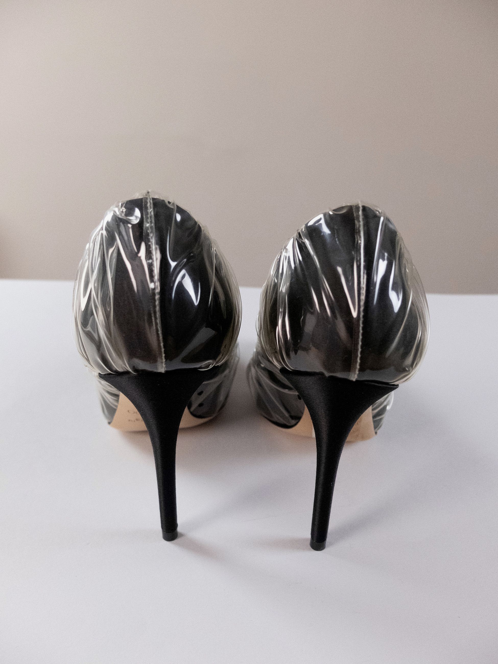 Jimmy Choo JIMMY CHOO x OFF-WHITE Anne black satin fabric PVC pumps 40 Size US 10 / IT 40 - 7 Thumbnail