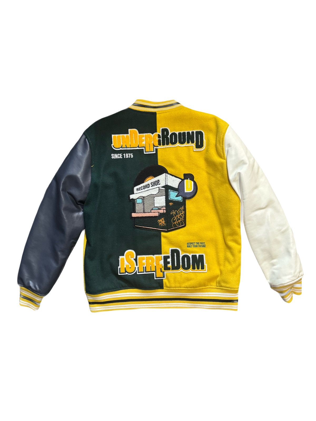 Zara Zara Men’s Yellow and Green “Underground” Varsity Size US M / EU 48-50 / 2 - 2 Thumbnail
