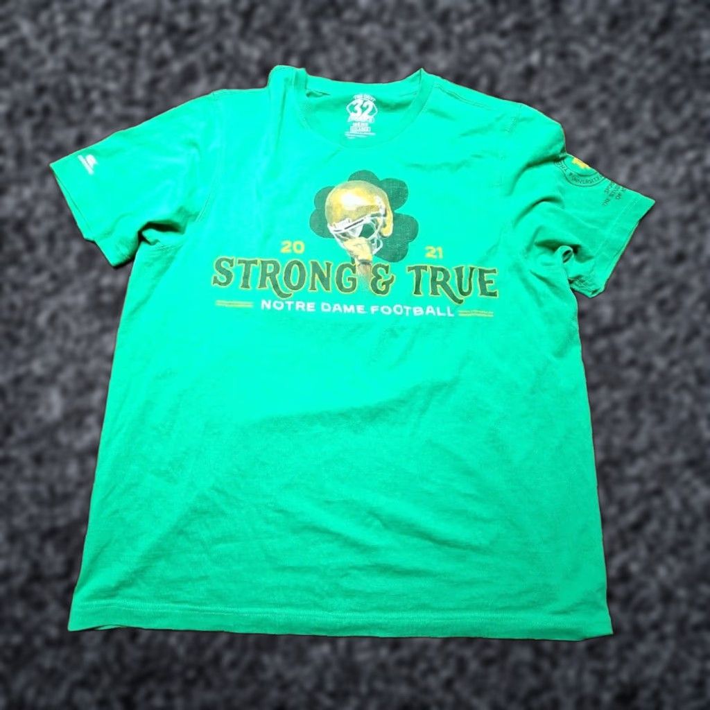Doublet Notre Dame Football Strong True Irish 2021 Double Sided T Shirt Mens XL Green Size US XL / EU 56 / 4 - 1 Thumbnail