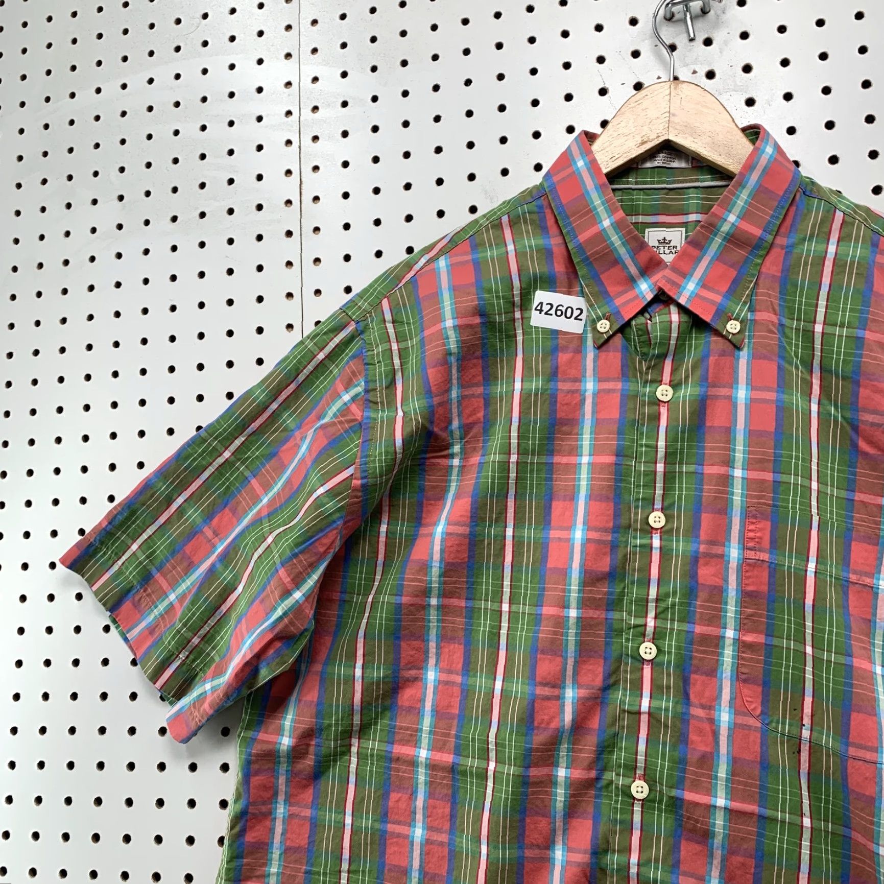 Peter Millar Peter Millar Shirt Short Sleeve Button-Down Mens Large Plaid Green Pink Casual Button-Up Apparel Size US L / EU 52-54 / 3 - 7 Thumbnail