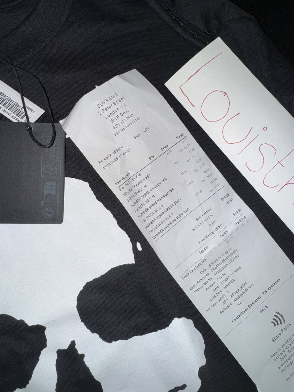Number (N)ine × Supreme Supreme®/Number (N)ine Manson Tee Black Size US M / EU 48-50 / 2 - 7 Thumbnail