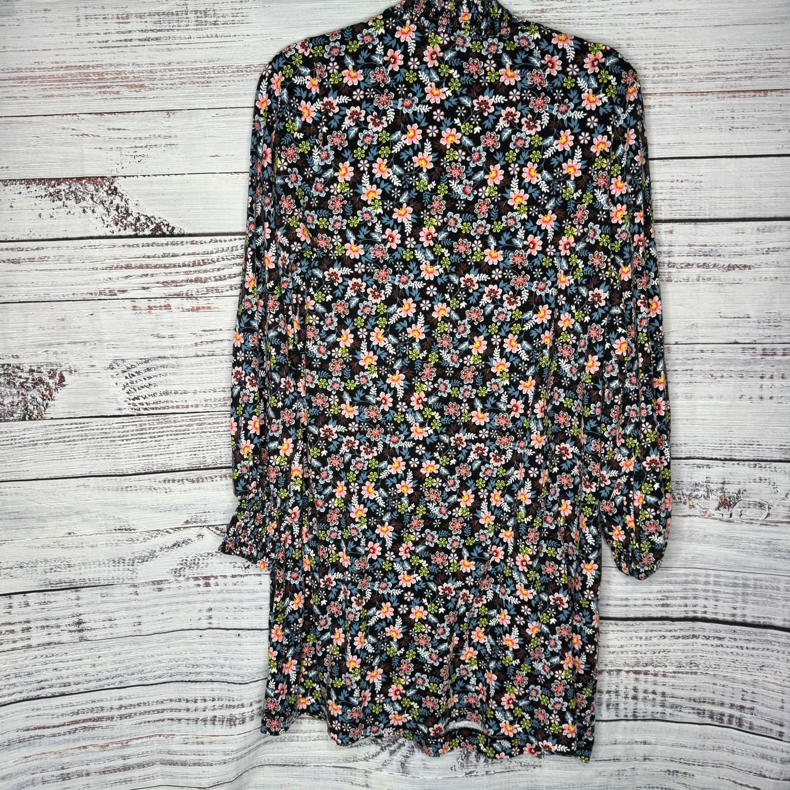 Boden Boden Floral Long Sleeve Dress Black Multicolor Boho Midi 12 Size XL / US 12-14 / IT 48-50 - 3 Thumbnail