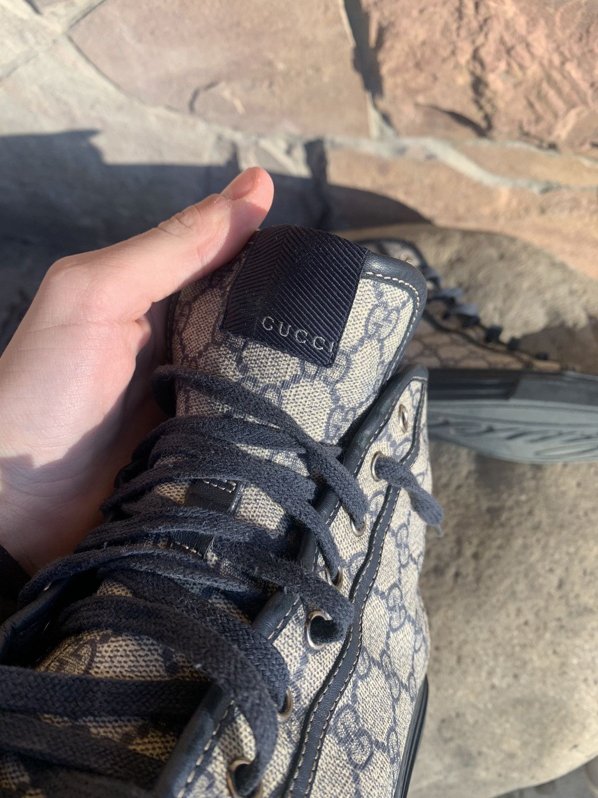 Gucci 🔥GUCCI MONOGRAM HIGHT TOP SNEAKERS Size US 9.5 / EU 42-43 - 20 Thumbnail