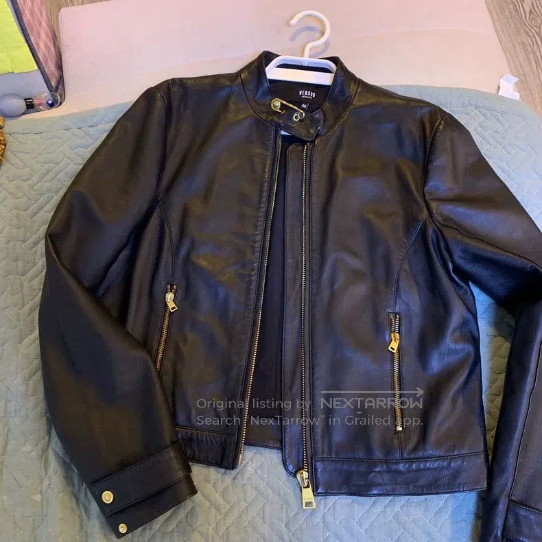Versace Versace Leather coat Size L / US 10 / IT 46 - 1 Thumbnail