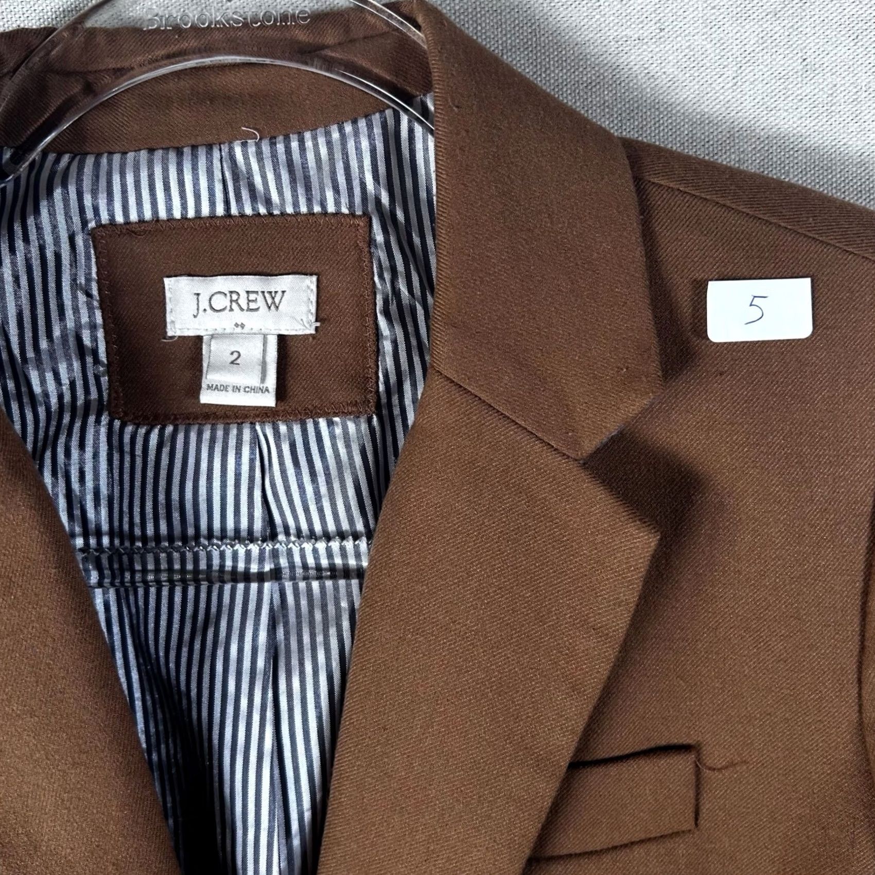 J.Crew VINTAGE J.Crew Schoolboy Blazer Brown Wool Blend Gold Crest Button Jacket Size 2 92480 Size XS / US 0-2 / IT 36-38 - 2 Thumbnail