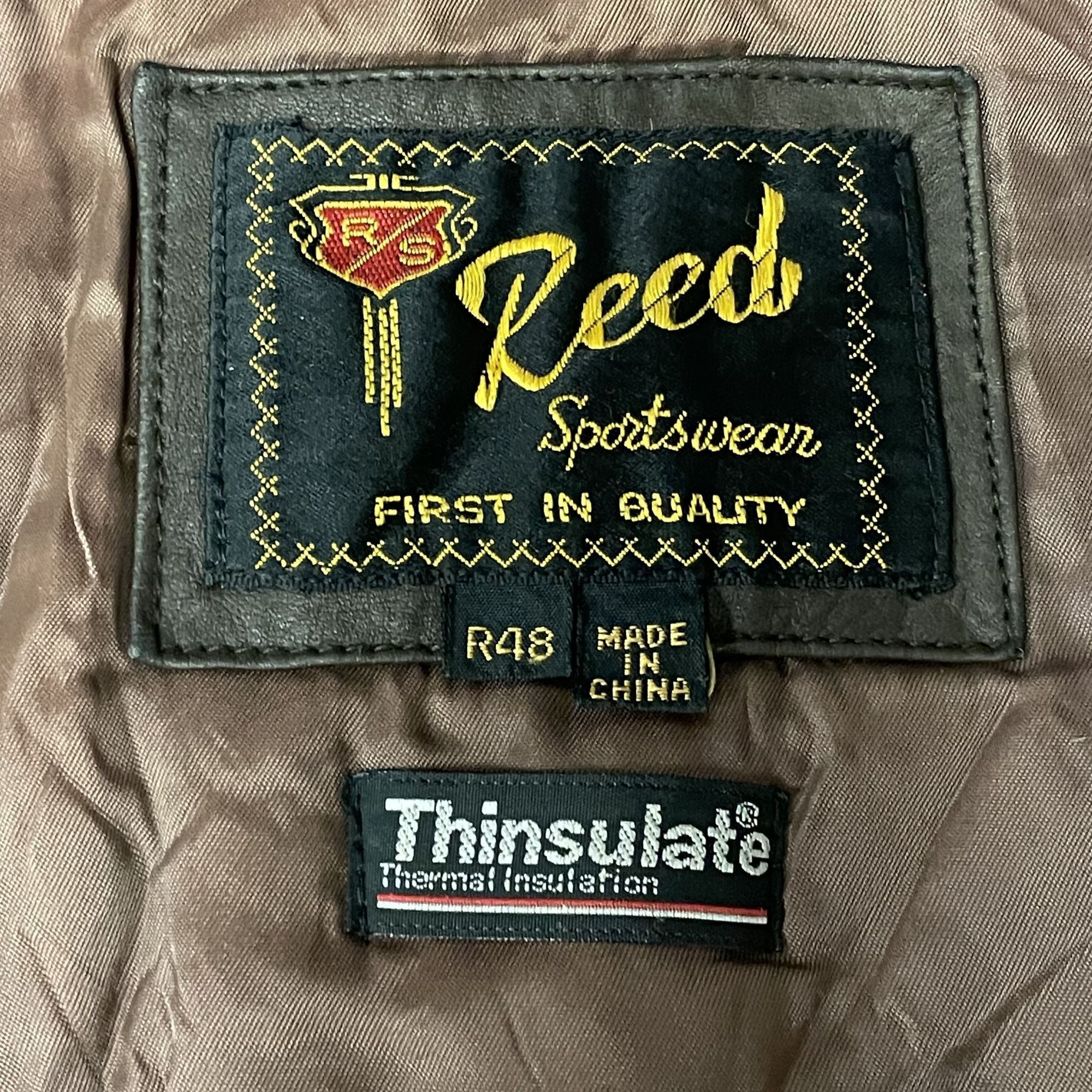 Other Vtg Reed Brown Distressed Leather Bomber FLIGHT Jacket Size US XL / EU 56 / 4 - 4 Thumbnail