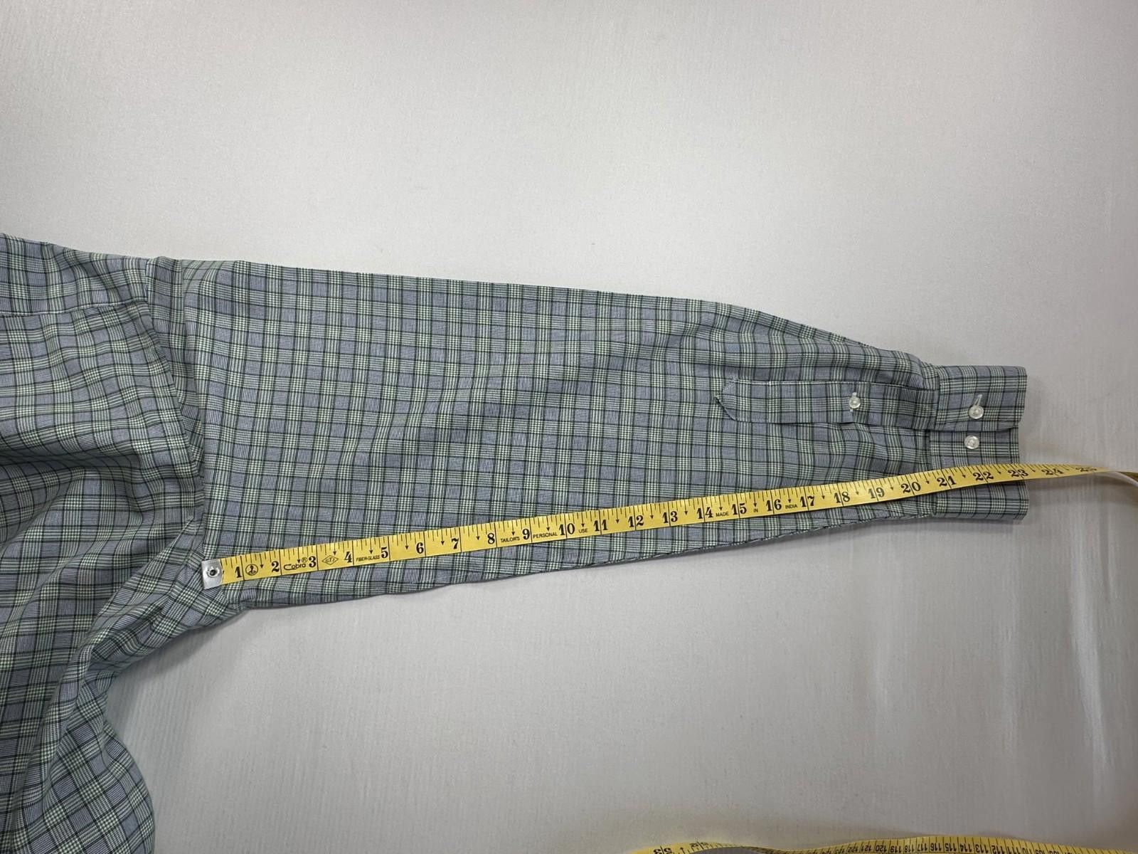 Paul Fredrick Paul Fredrick No Iron 2-Ply Cotton Button Down Green 16.5/36 Size 42R - 7 Thumbnail