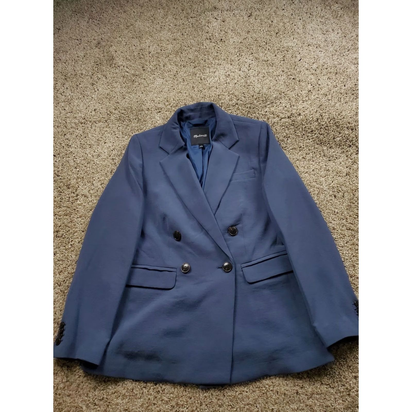 Madewell Madewell Blazer Womens Small Double Breasted Classic Jacket Blue Casual Size S / US 4 / IT 40 - 2 Thumbnail