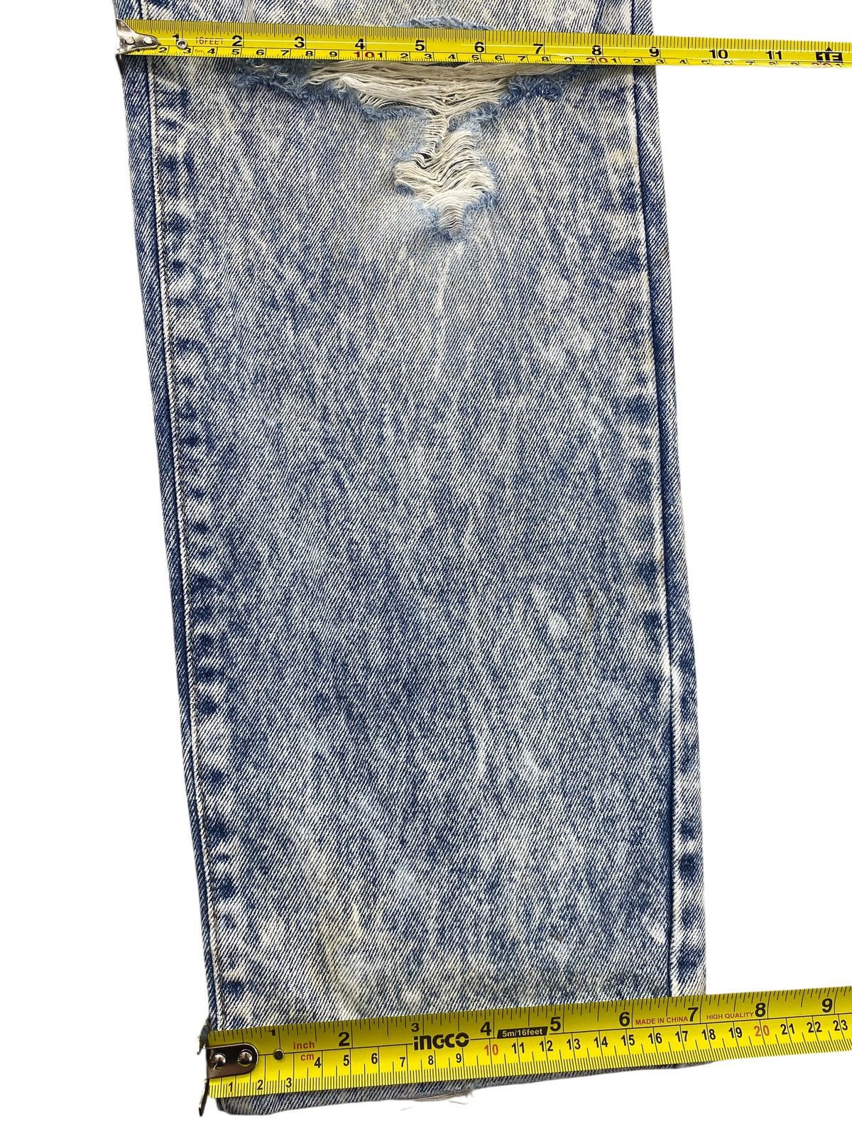 Japanese Brand Japanese Brand Acid Blue Wash Ripped Style Skinny Leg Jeans Size US 30 / EU 46 - 9 Thumbnail