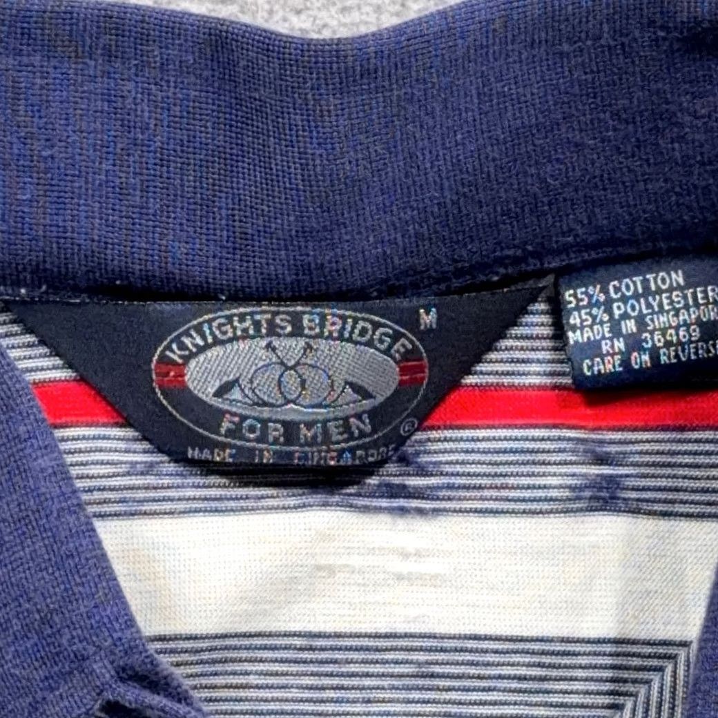 Vintage Vintage Knightsbridge Polo Shirt Adult SMALL Blue White Red Striped Pocket 80s Size US S / EU 44-46 / 1 - 4 Thumbnail