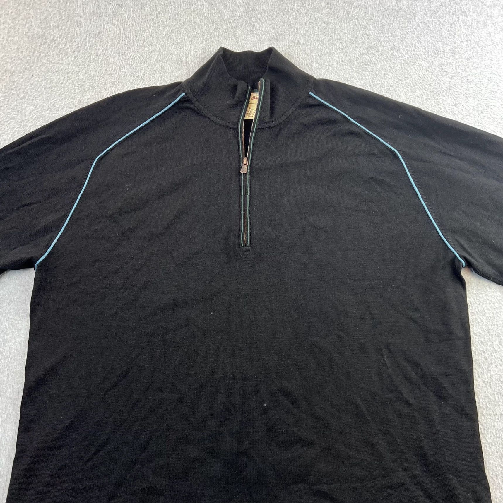 Tommy Bahama Tommy Bahama Sweater Mens M Black 1/4 Zip Mock Neck Silk Blend Pullover Size US M / EU 48-50 / 2 - 5 Thumbnail
