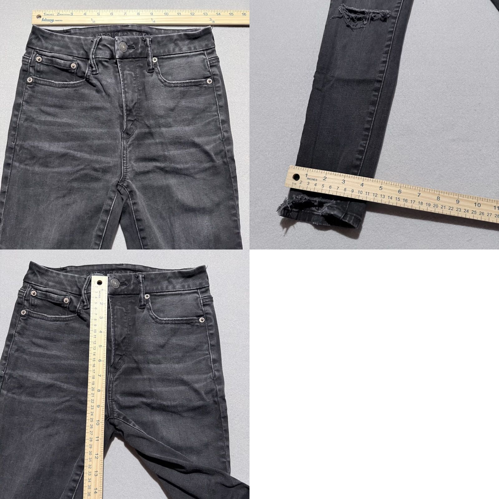 American Eagle Outfitters American Eagle The Luxe Jeans Women's Black Denim Distressed Pockets - 6 Size 28" / US 6 / IT 42 - 9 Thumbnail