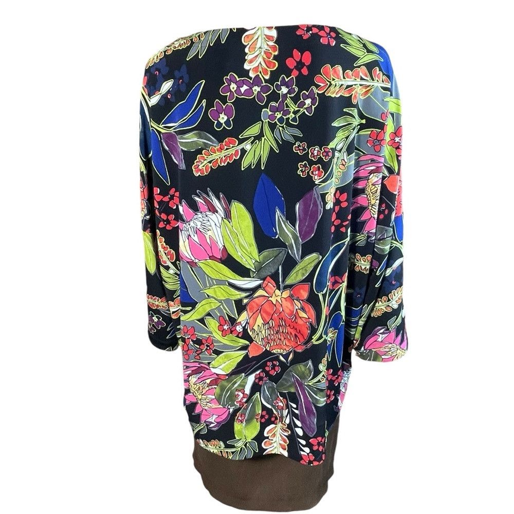 Chicos Chico's Easy Chic Floral-Print Relaxed Top Size 2 US L Size L / US 10 / IT 46 - 5 Thumbnail