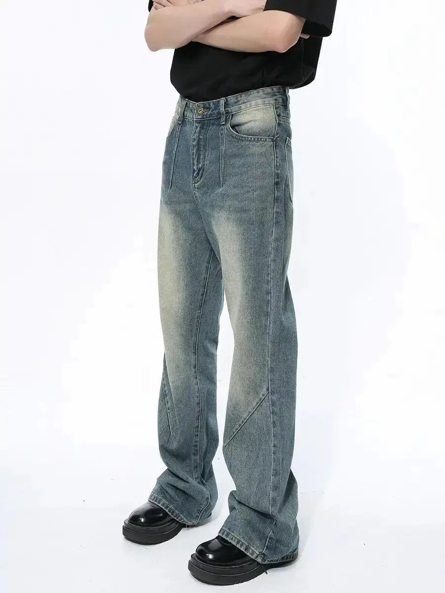 Japanese Brand Retro loose straight leg micro flared jeans Size US 32 / EU 48 - 1 Thumbnail