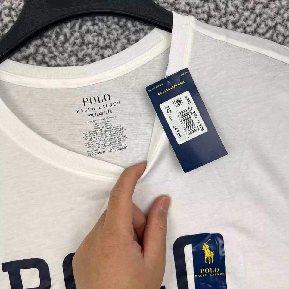 Polo Ralph Lauren Polo Ralph Lauren Shirt Men White Crew Neck Cotton New 2XL Size US XXL / EU 58 / 5 - 3 Thumbnail