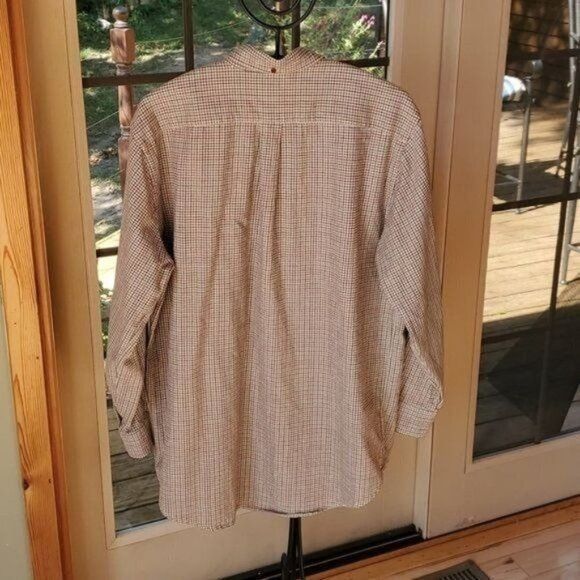 Vintage Lands' End Autumn Brown Plaid Flannel Casual Button Down Sz. Size US L / EU 52-54 / 3 - 6 Thumbnail