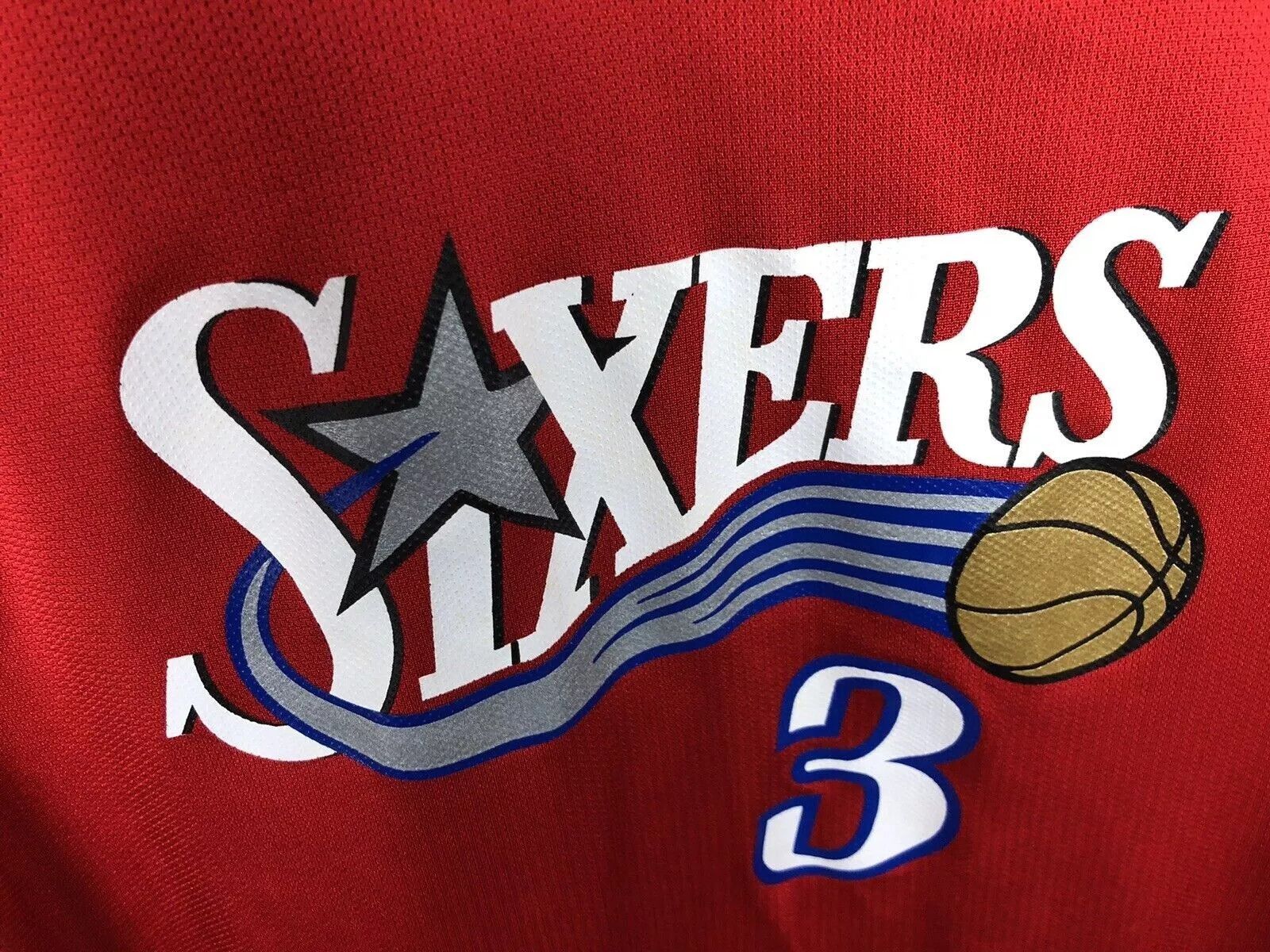 Reebok VINTAGE PHILADELPHIA 76ERS SIXERS IVERSON 3 BASKETBALL SHIRT Size US L / EU 52-54 / 3 - 7 Thumbnail