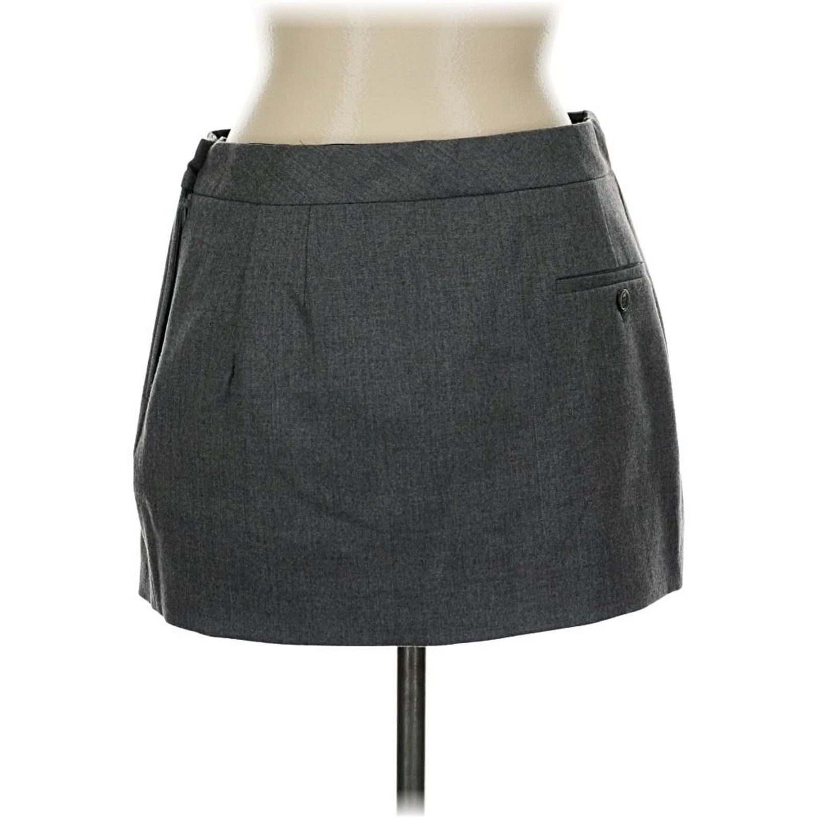 WARDROBE.NYC Wardrobe NYC Grey Wool Structured Mini Skirt Grey M Size 28" / US 6 / IT 42 - 4 Thumbnail