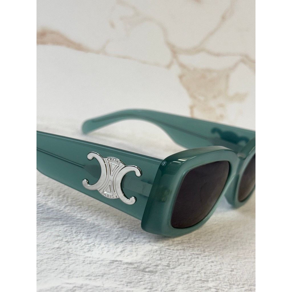 Celine NEW Celine CL40282U Triomphe XL Blue Silver Sunglasses Size ONE SIZE - 7 Thumbnail