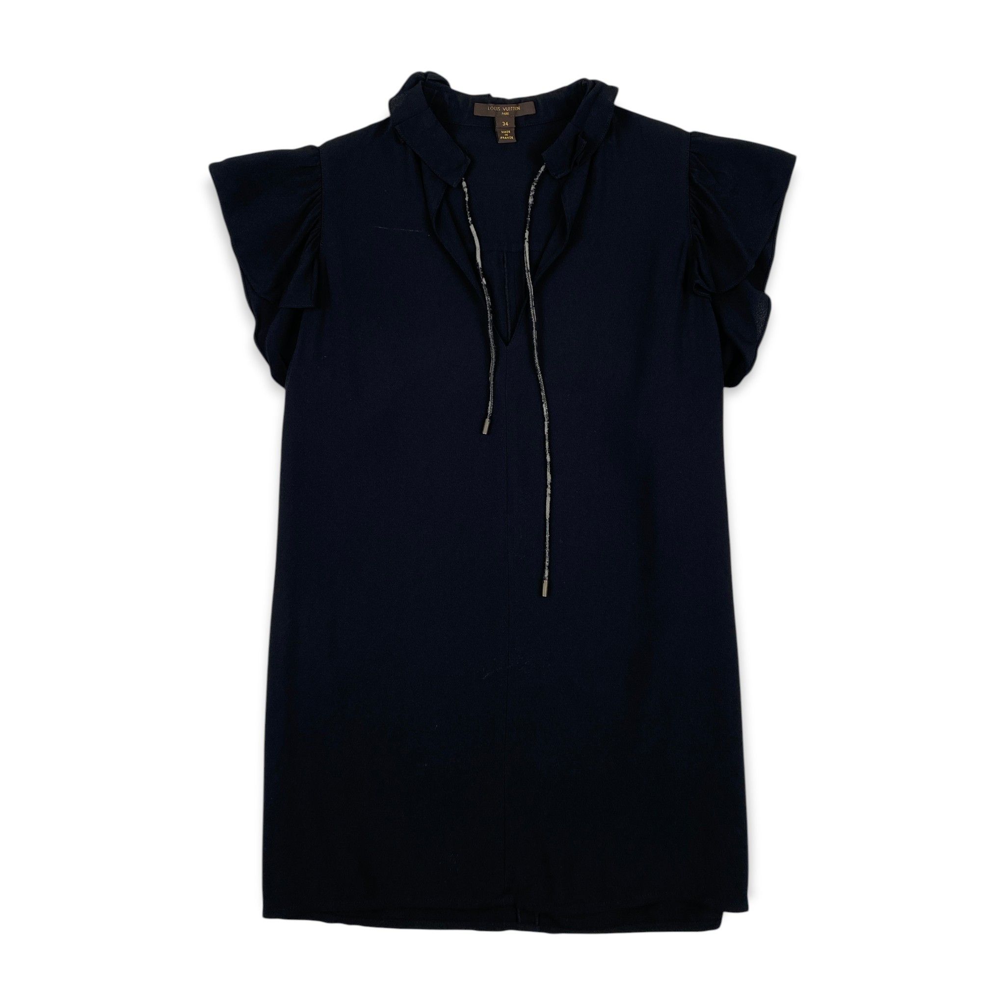 Louis Vuitton Resort 2017 Black Crepe Monogram Tie Blouse Size XS / US 0-2 / IT 36-38 - 1 Thumbnail
