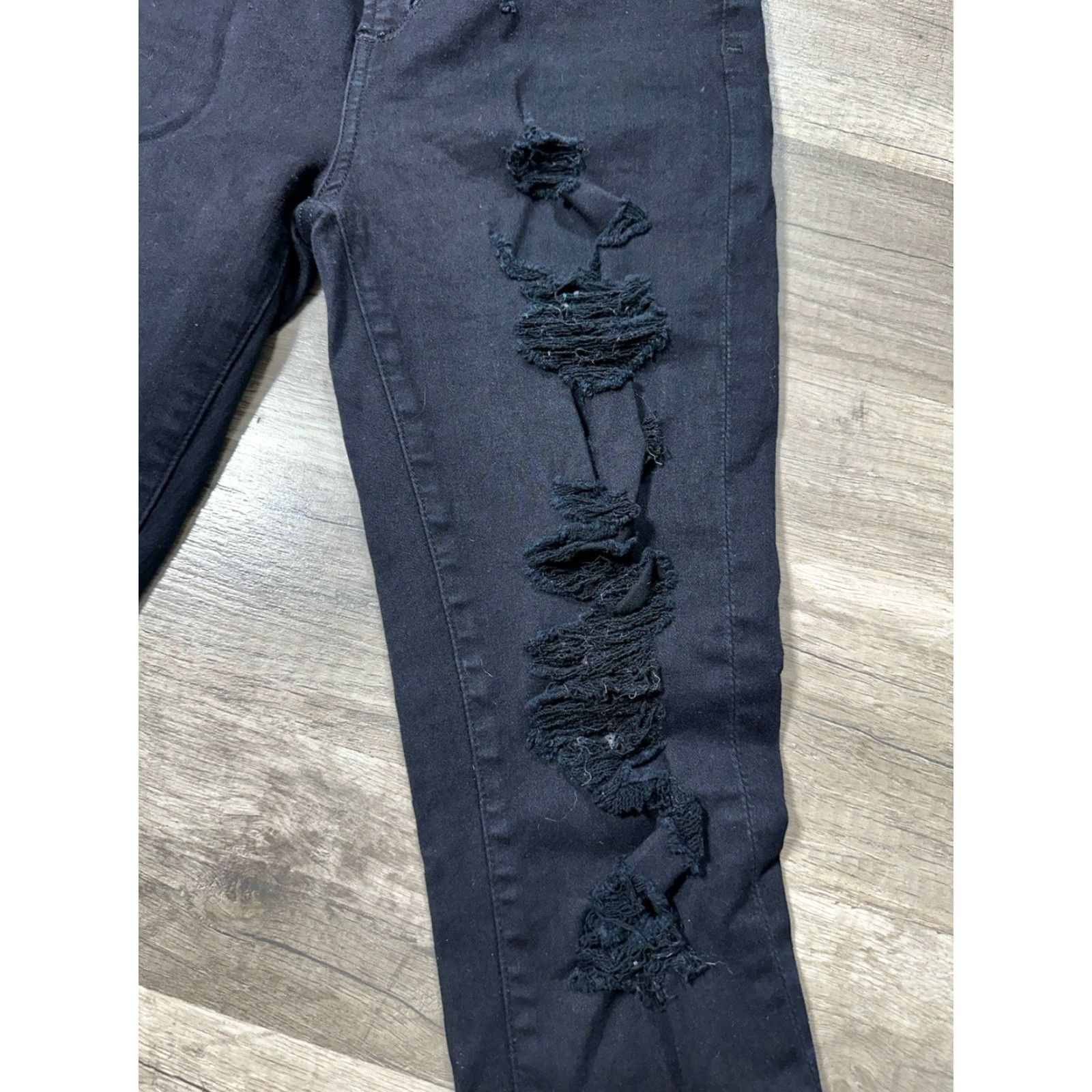 Agolde AGOLDE Jeans Women 26 Black Cotton Blend Skinny Distressed Size 26" / US 2 / IT 38 - 6 Thumbnail