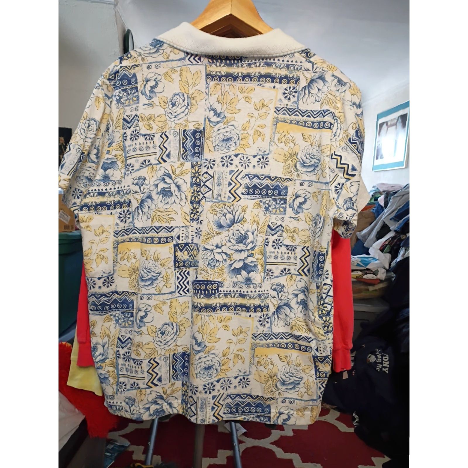 Vintage VINTAGE Cricket Lane Cabana Wear Cruise Polo Shirt Men's M Floral USA 1980s Button-Front Sportswear Beach Shirt Size US M / EU 48-50 / 2 - 6 Thumbnail