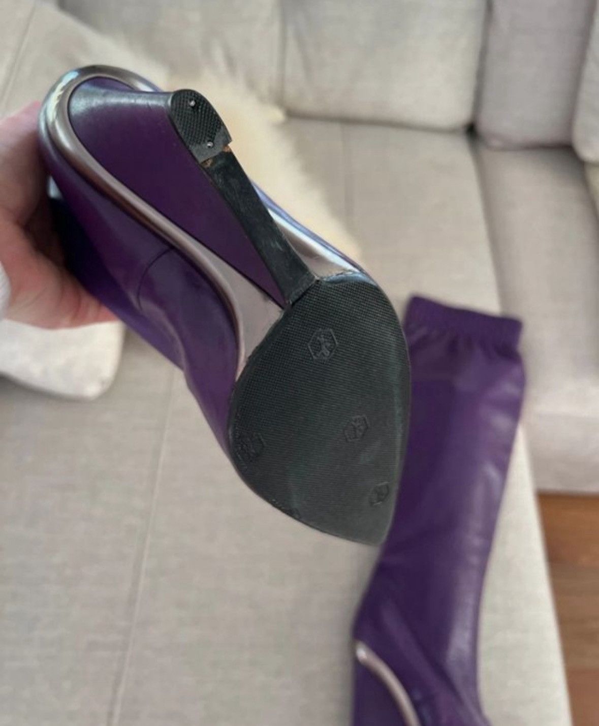 Casadei Casadei purple leather boots 38 Size US 7 / IT 37 - 4 Thumbnail