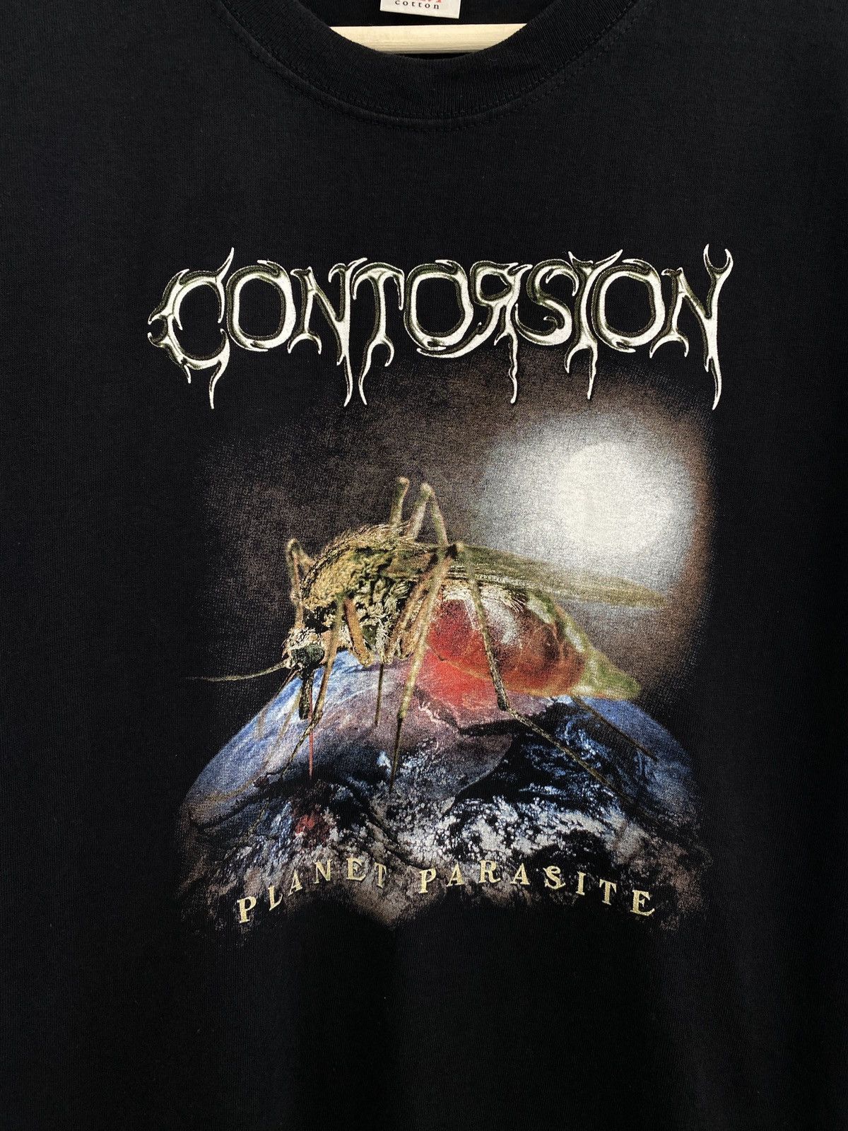 Fruit Of The Loom 🦟 Vintage 90s Contorsion Planet Parasite Mosquito t-shirt Size US XL / EU 56 / 4 - 4 Thumbnail