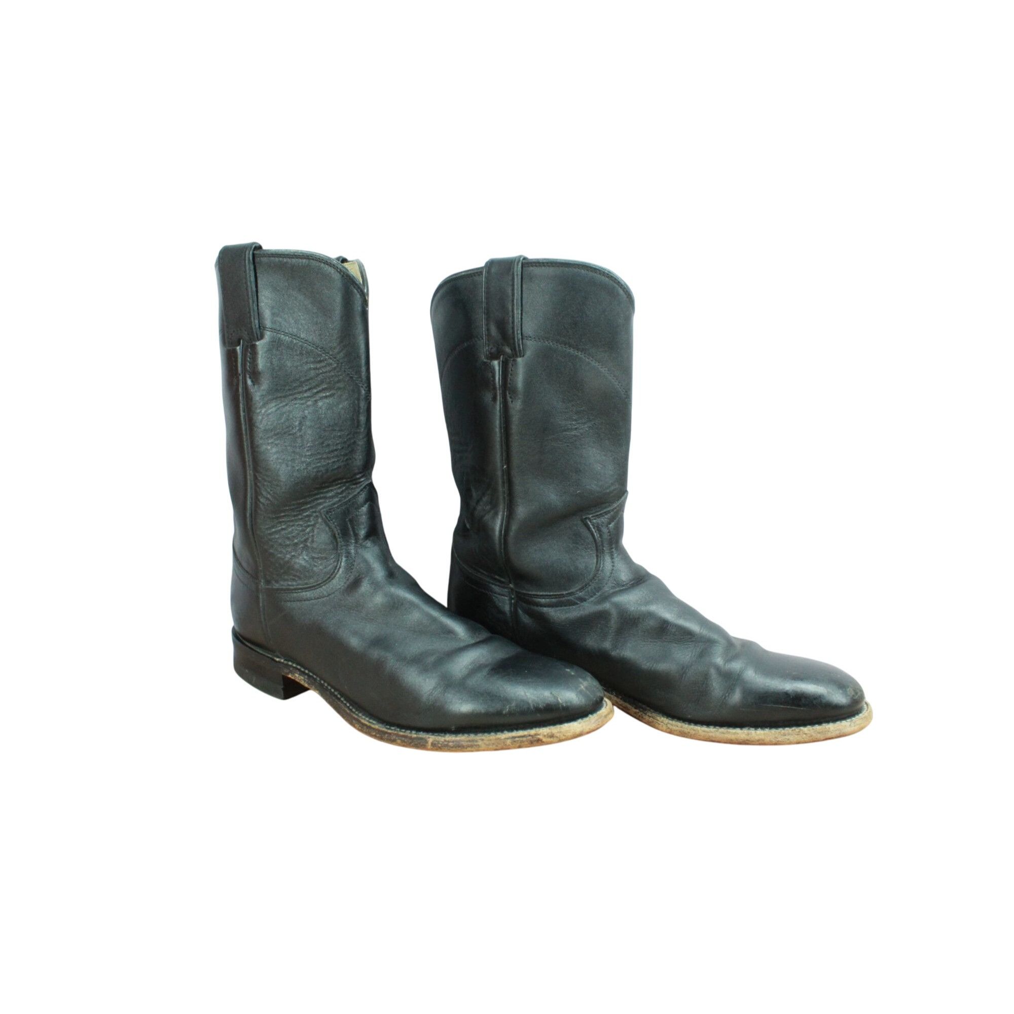 Justin × Leather Justin Men's Kipskin Leather Cowboy Western Boots Size 7.5 D Size US 7.5 / EU 40-41 - 2 Thumbnail