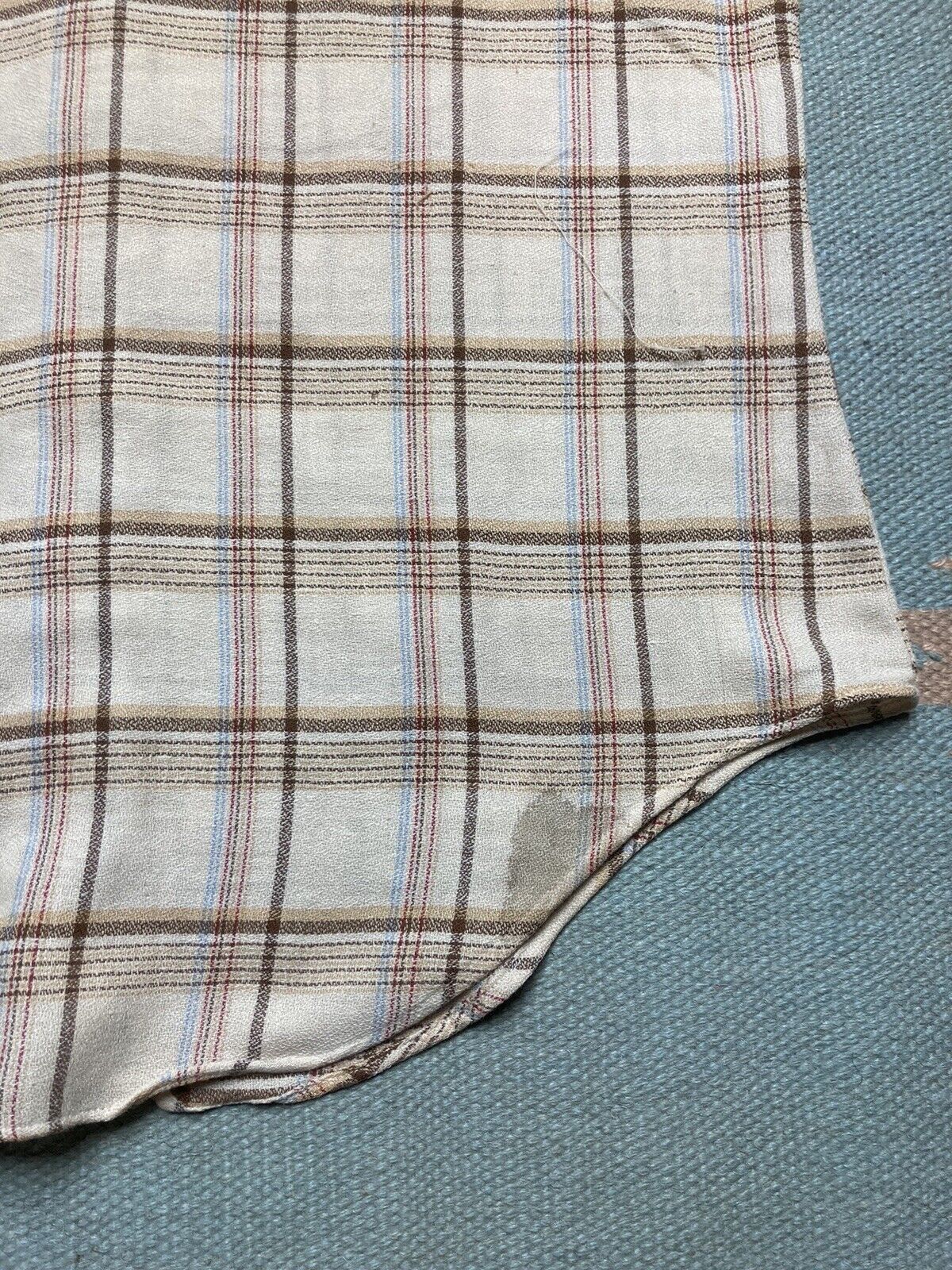 JCPenney × Vintage VTG 70s JCPenney plaid shirt soft knit polyester? medium Size US M / EU 48-50 / 2 - 8 Thumbnail
