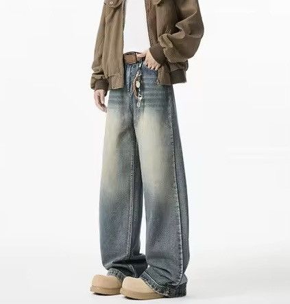 Men's distressed hippie trendy flared jeans