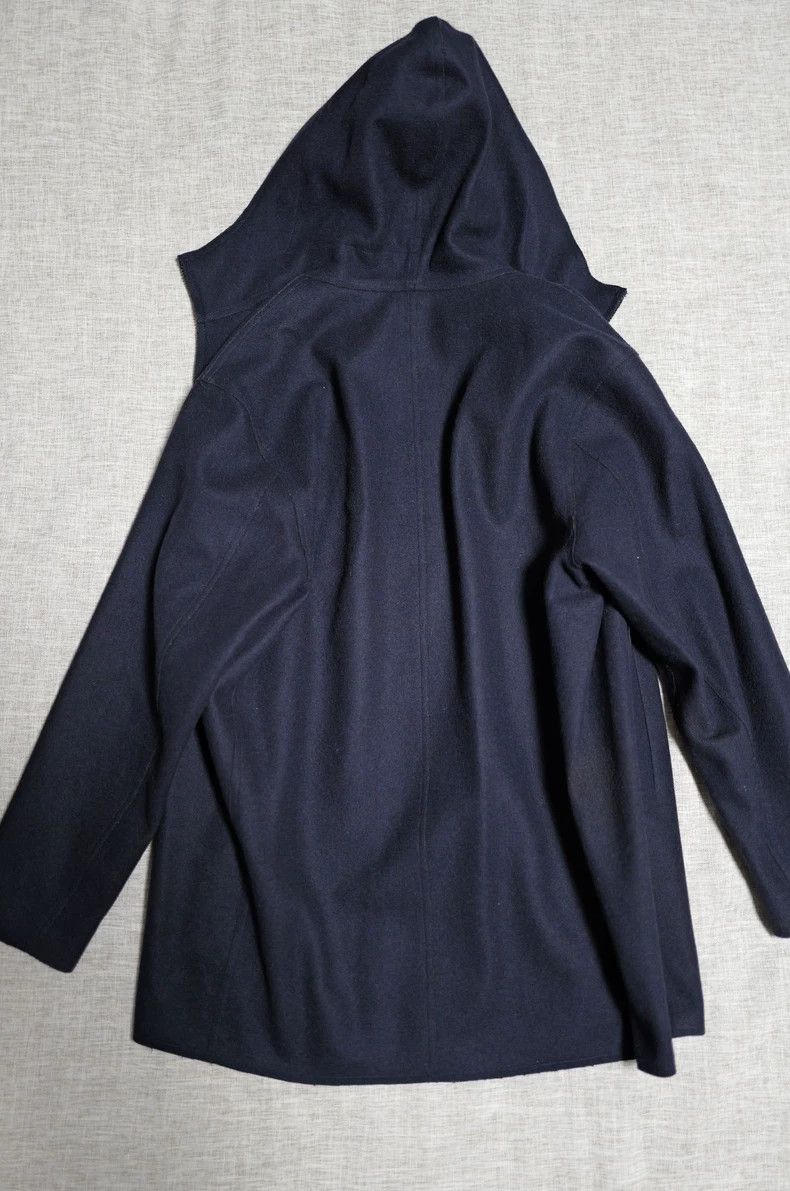 Saint Laurent Paris Saint Laurent Paris Navy blue hooded zipper woolen coat ja Size S / US 4 / IT 40 - 2 Thumbnail