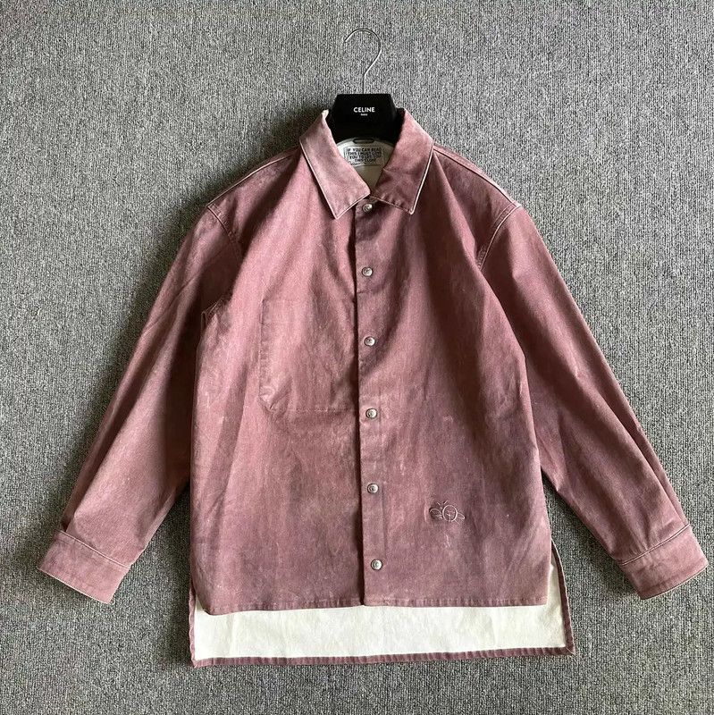 Dior Men's Long Sleeve Embroidered Coral Shirt 0089