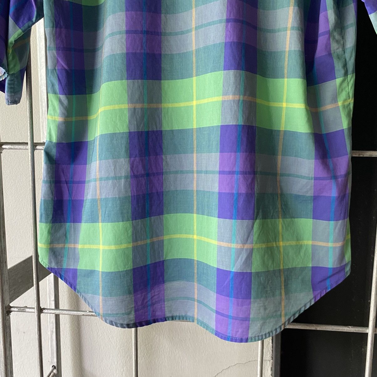 Love Moschino Love Moschino Green and Purple Plaid Short Sleeve Shirt Size M / US 6-8 / IT 42-44 - 17 Thumbnail