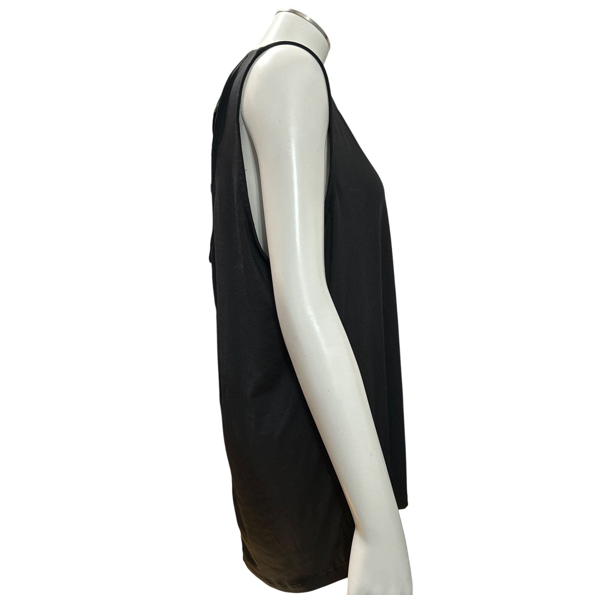 Other Adrienne Vittadini Sport Black Tank Top LG Stretchy Cross Ba Size L / US 10 / IT 46 - 6 Thumbnail