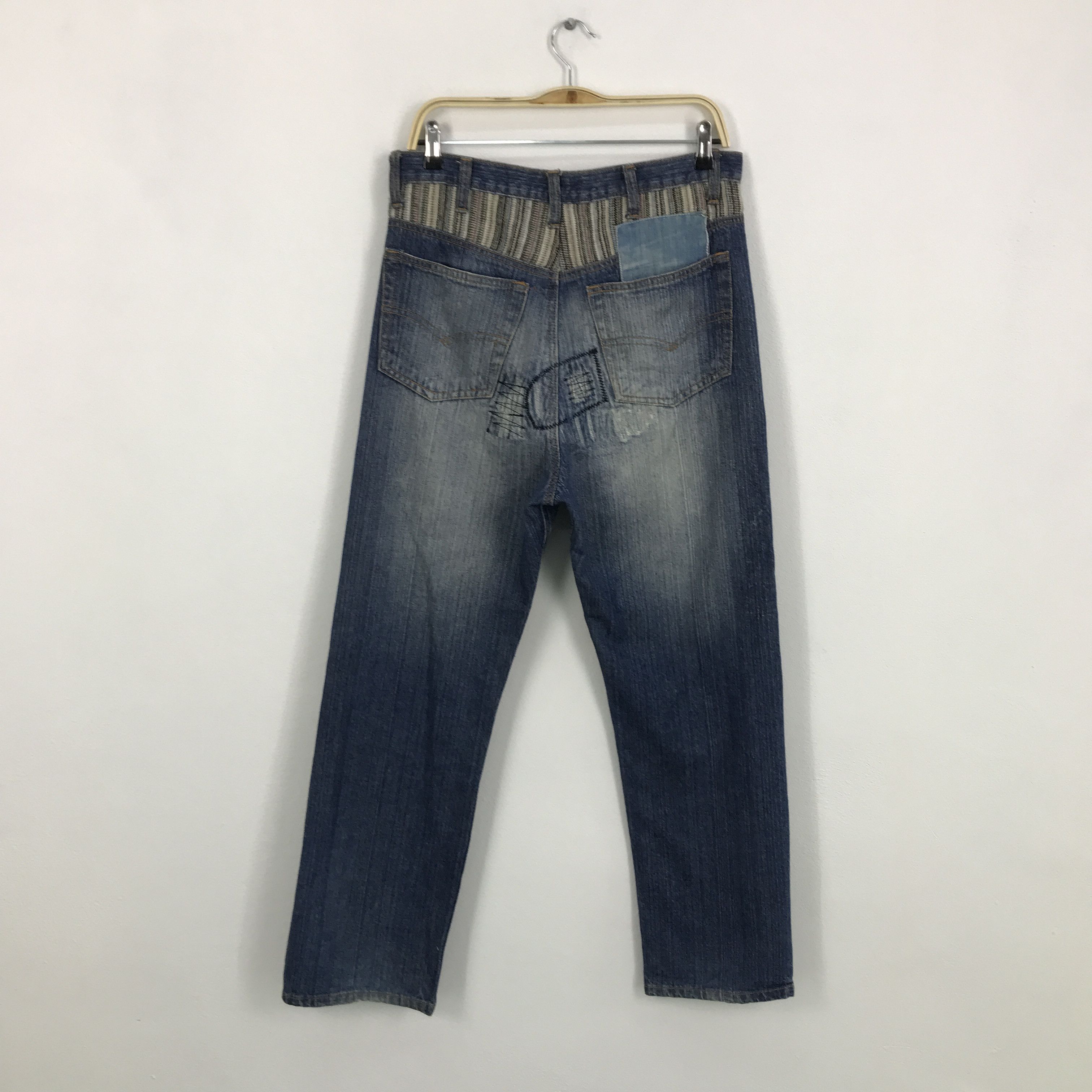 Japanese Brand decomp Baggy patchwork style denim jean Size US 31 - 2 Thumbnail
